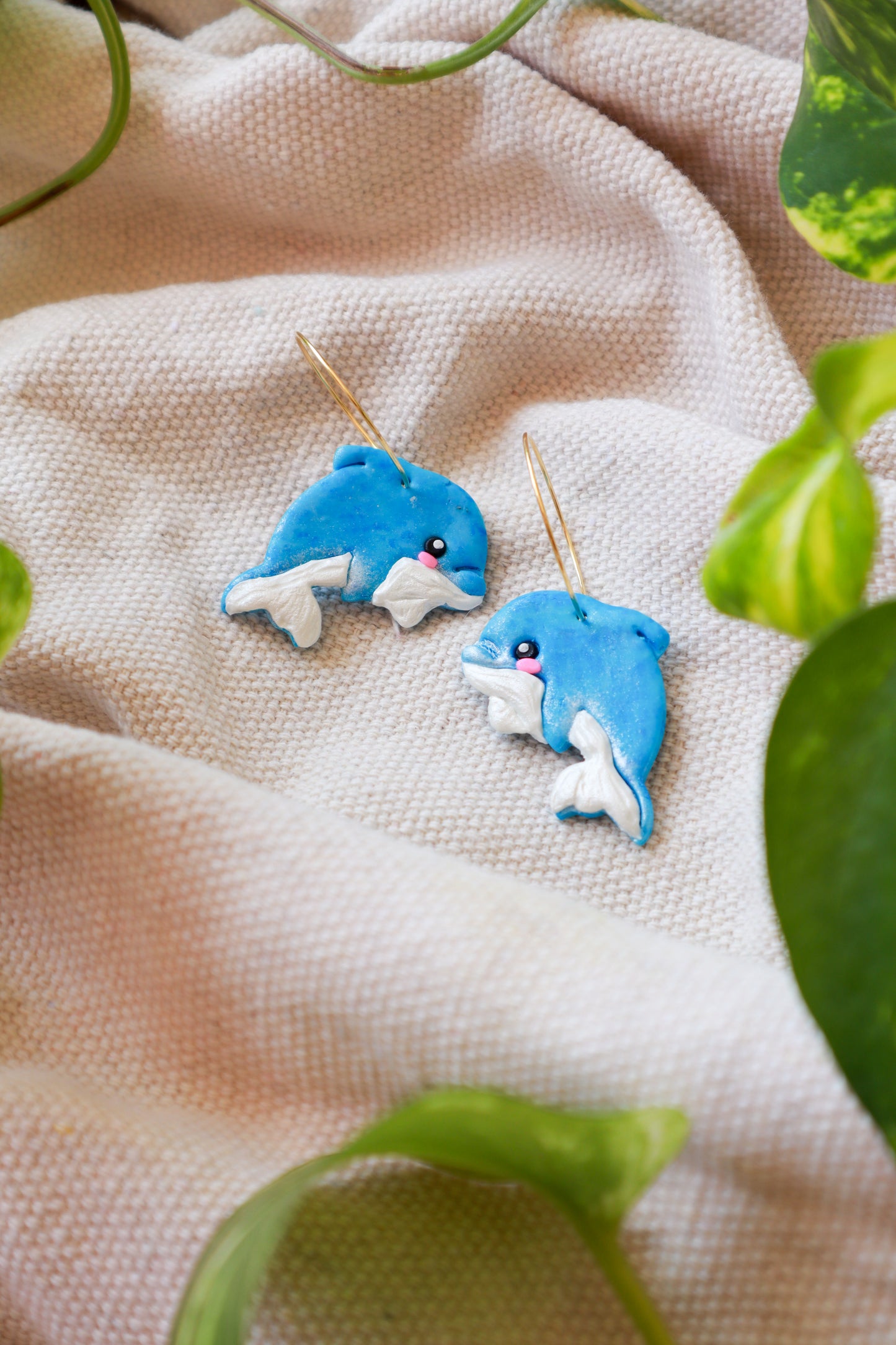 Debeljuškasti dupini - naušnice od polimerne gline