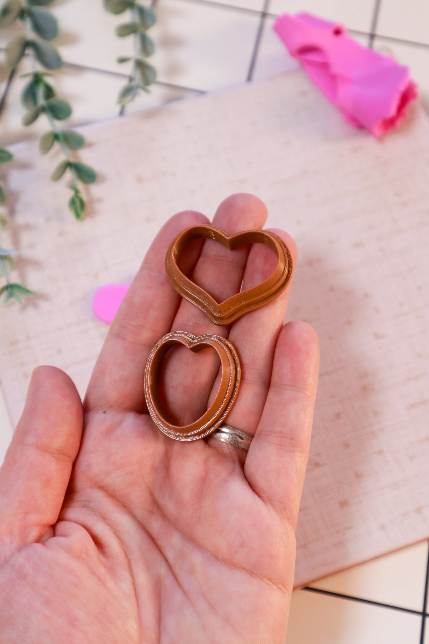 Set modlica za viseće naušnice s motivom srca - modlica za glinu