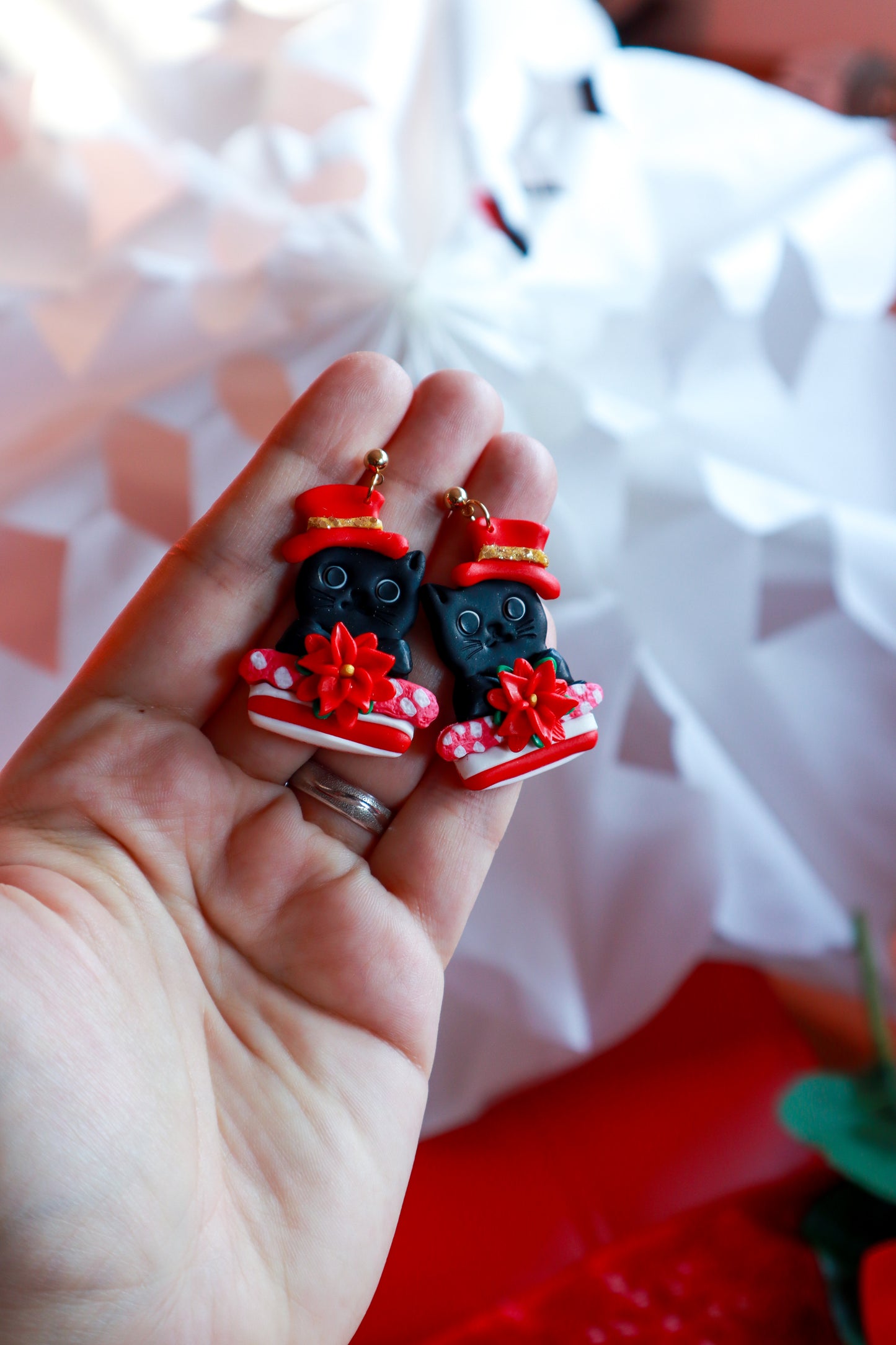 Mačka u kutiji - polimerne naušnice