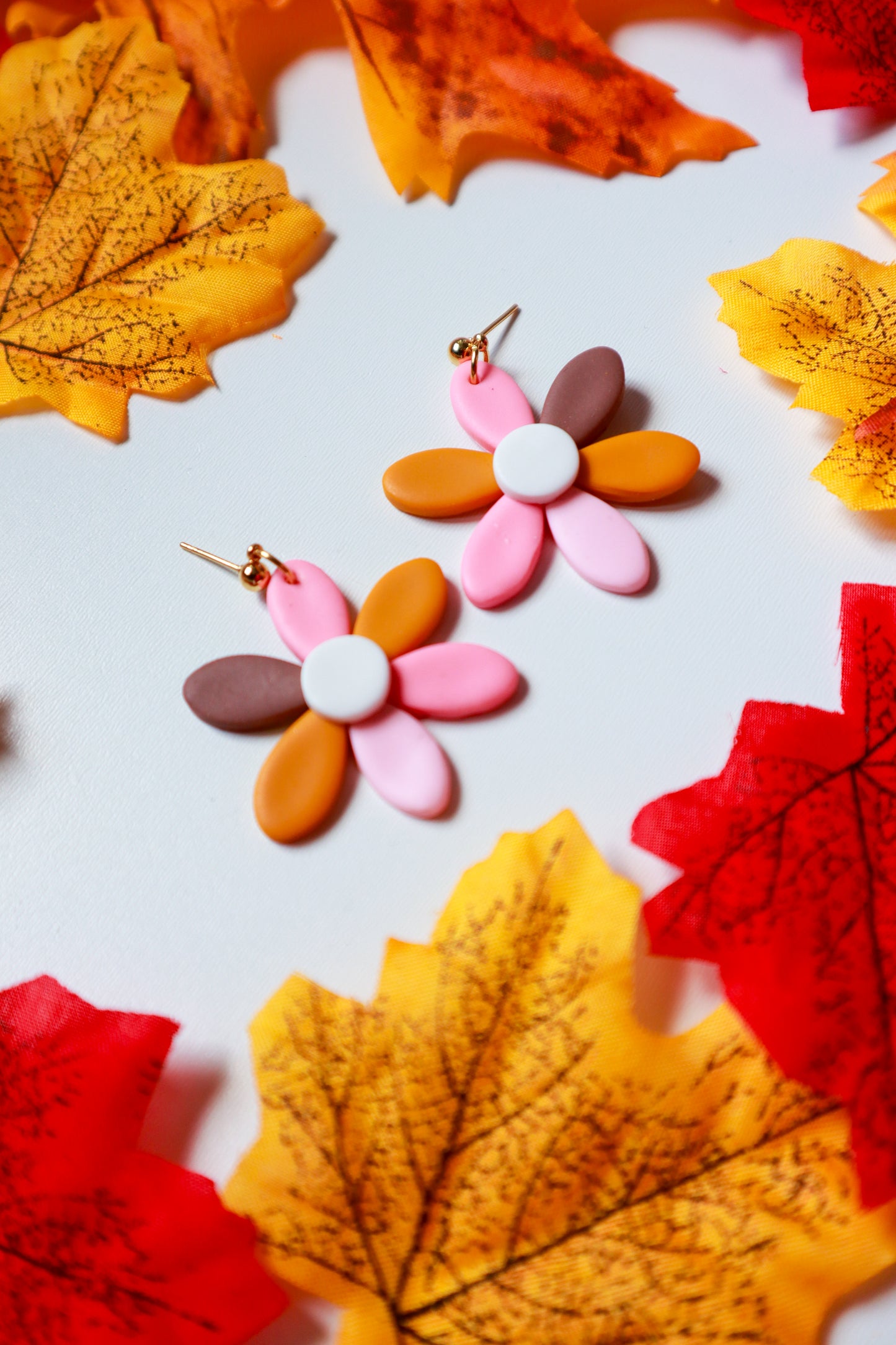 Cvjetovi sa šarenim laticama u rozom stilu