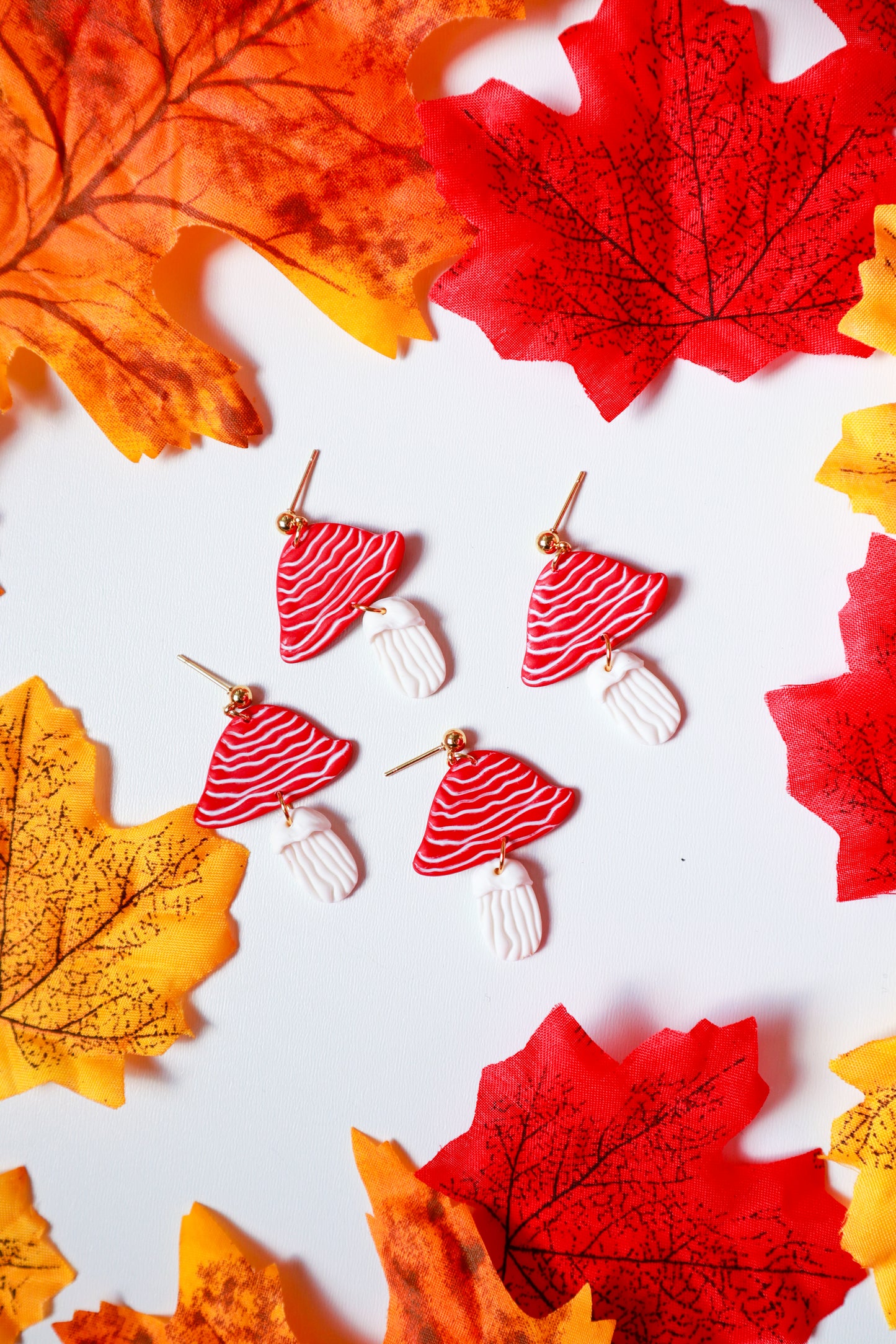 Crvene gljive - polimerne naušnice