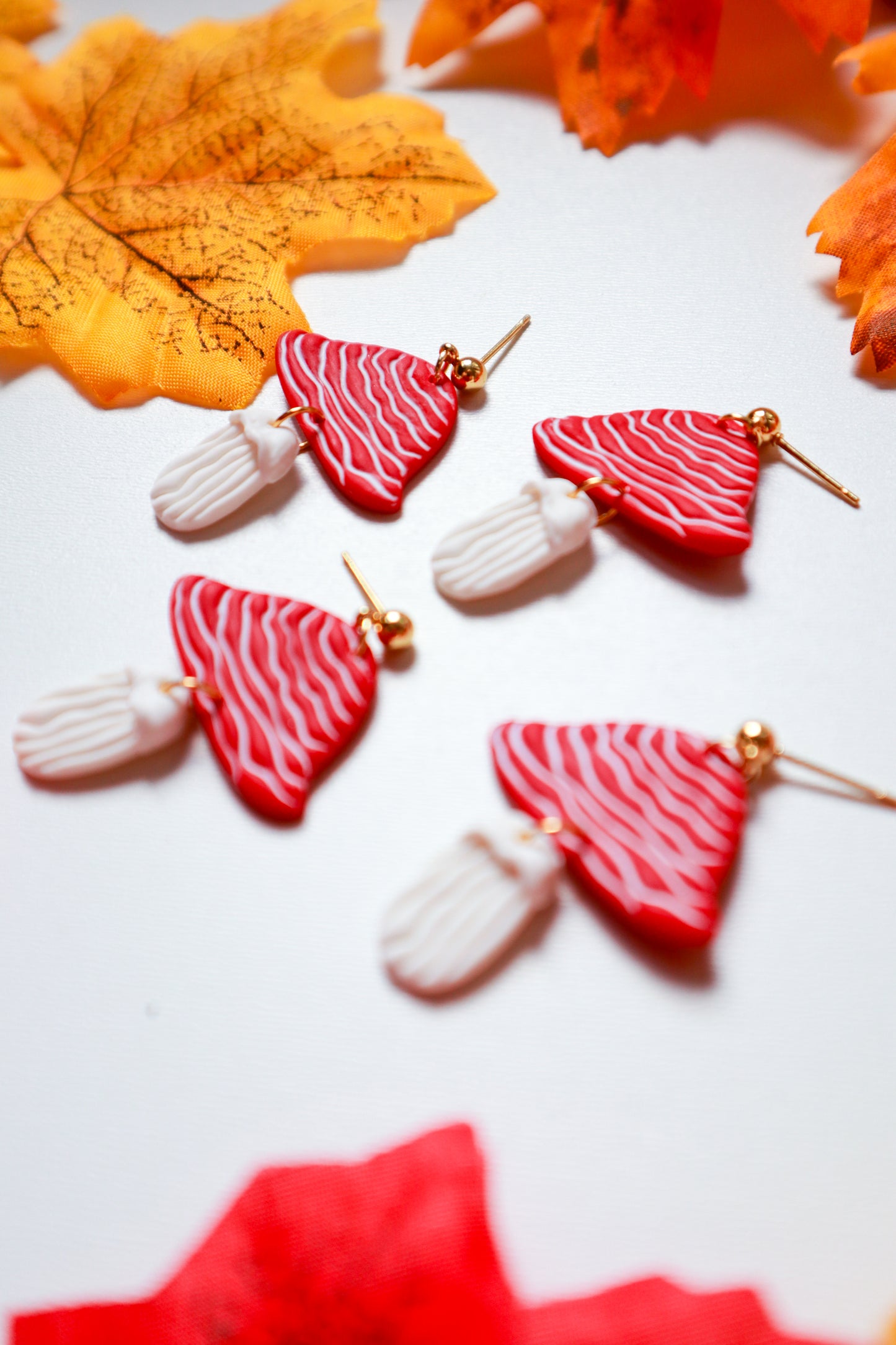 Crvene gljive - polimerne naušnice