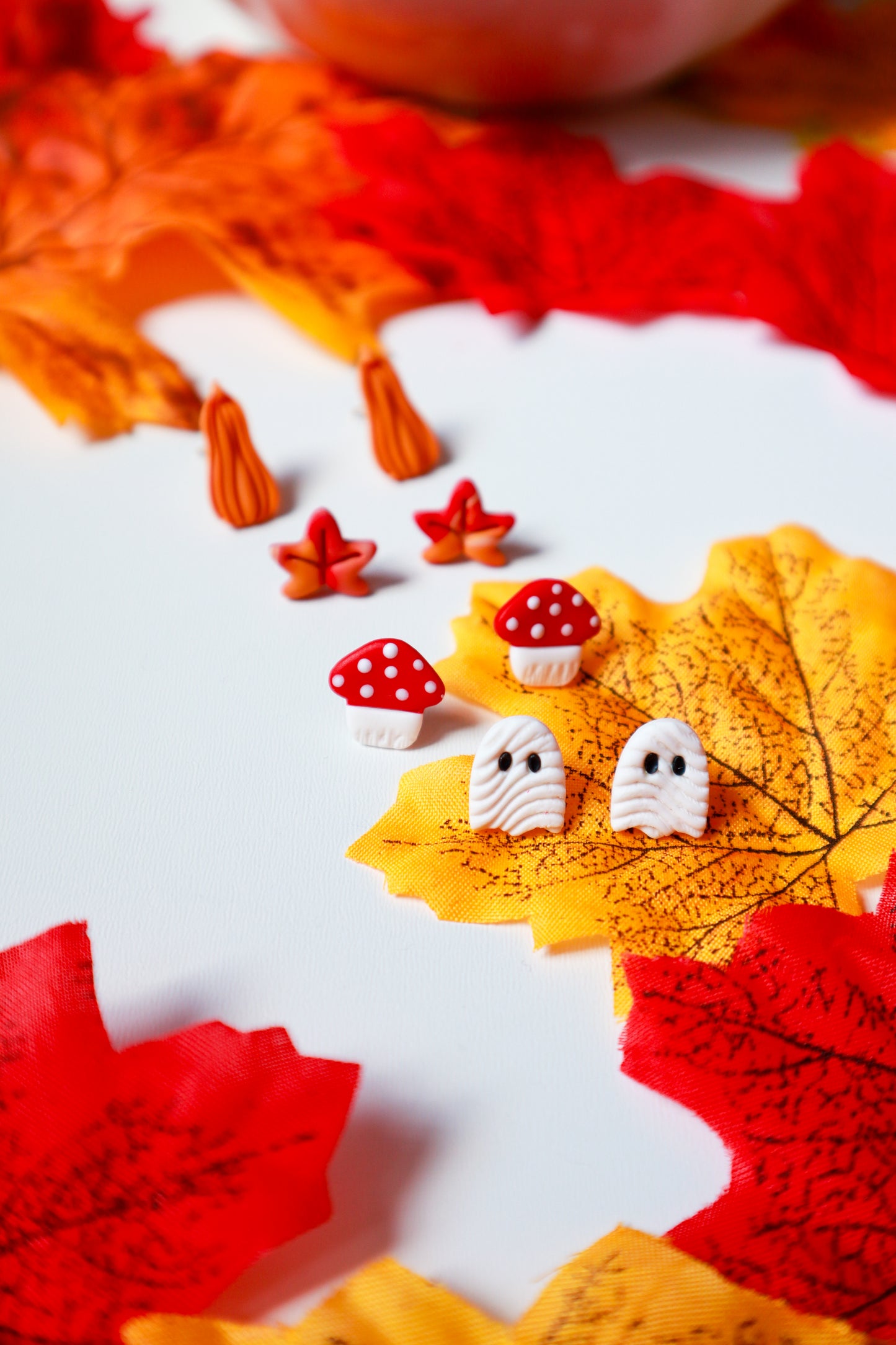 Set jesenskih naušnica od polimerne gline