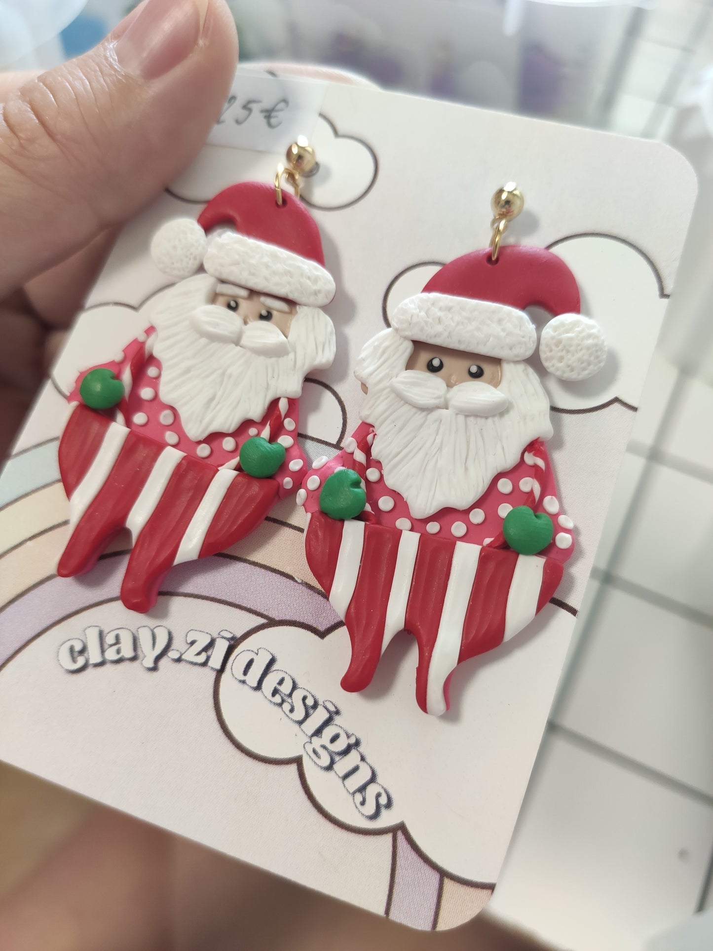 Djed Mraz (jednom fale obrve) - polimerne naušnice